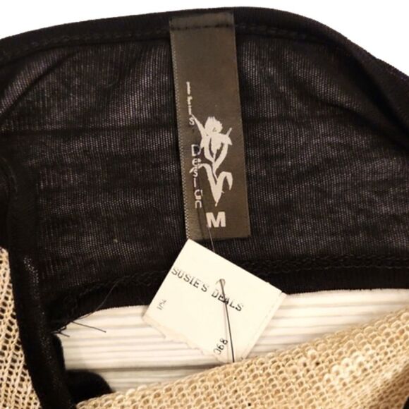 Nwt Womens Iris Design Gold & Black sheer sparkly top size Medium. - Picture 9 of 11